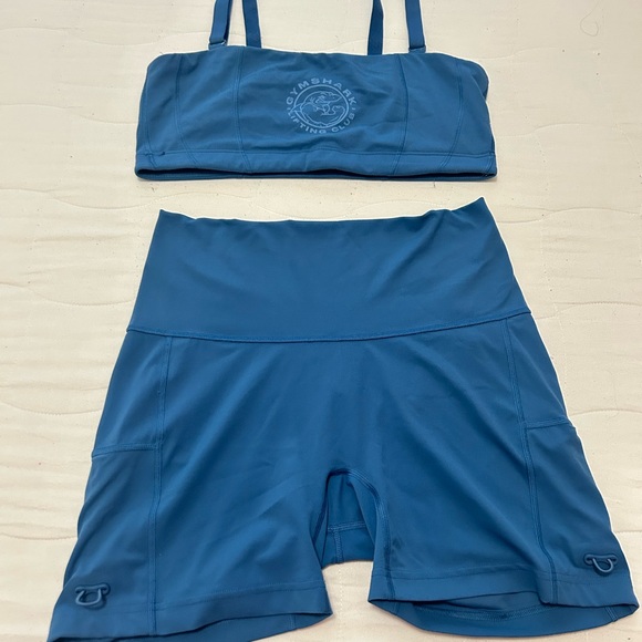 Gymshark Teal Bike Shorts Set - Picture 1 of 4